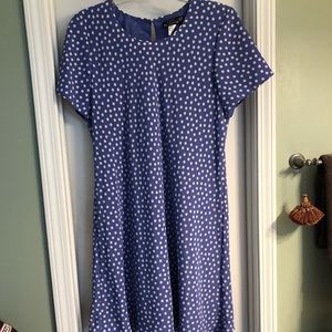 Purple and white polka dot dress